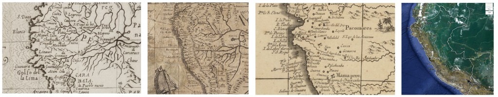 Peru, left to right: 1598, 1673, c1759, and 2013