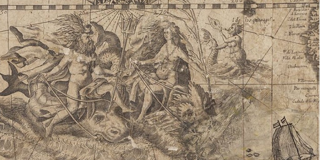 Peruvian coastal views from the 1648 map included Greek gods.